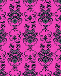 Ornate Black Pink Floral Design Rug