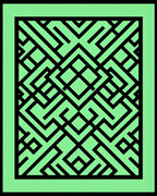 Geometric Symmetry Black Mint Rug