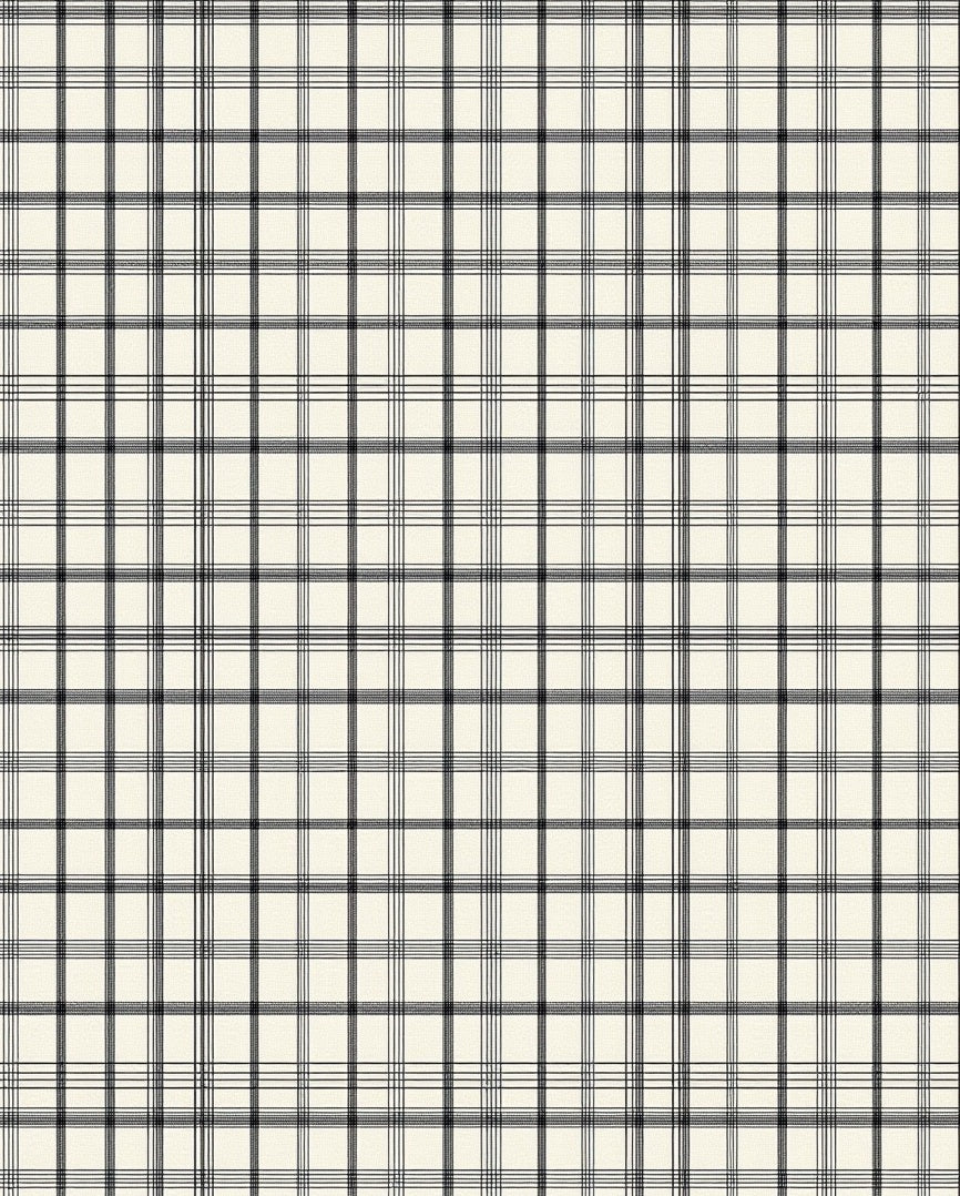 Classic Black and White Plaid Pattern Rug