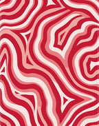 Red Swirl Abstract Pattern Rug