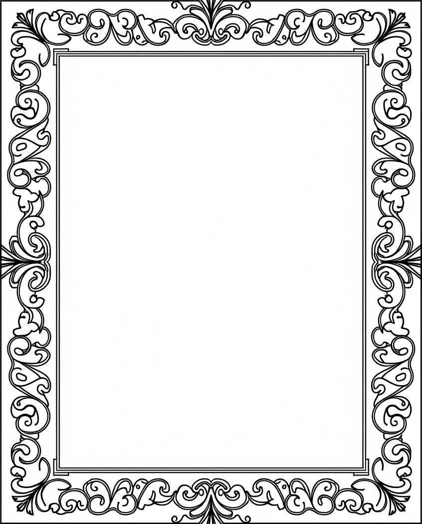 Ornate Scrollwork Floral Pattern Rug