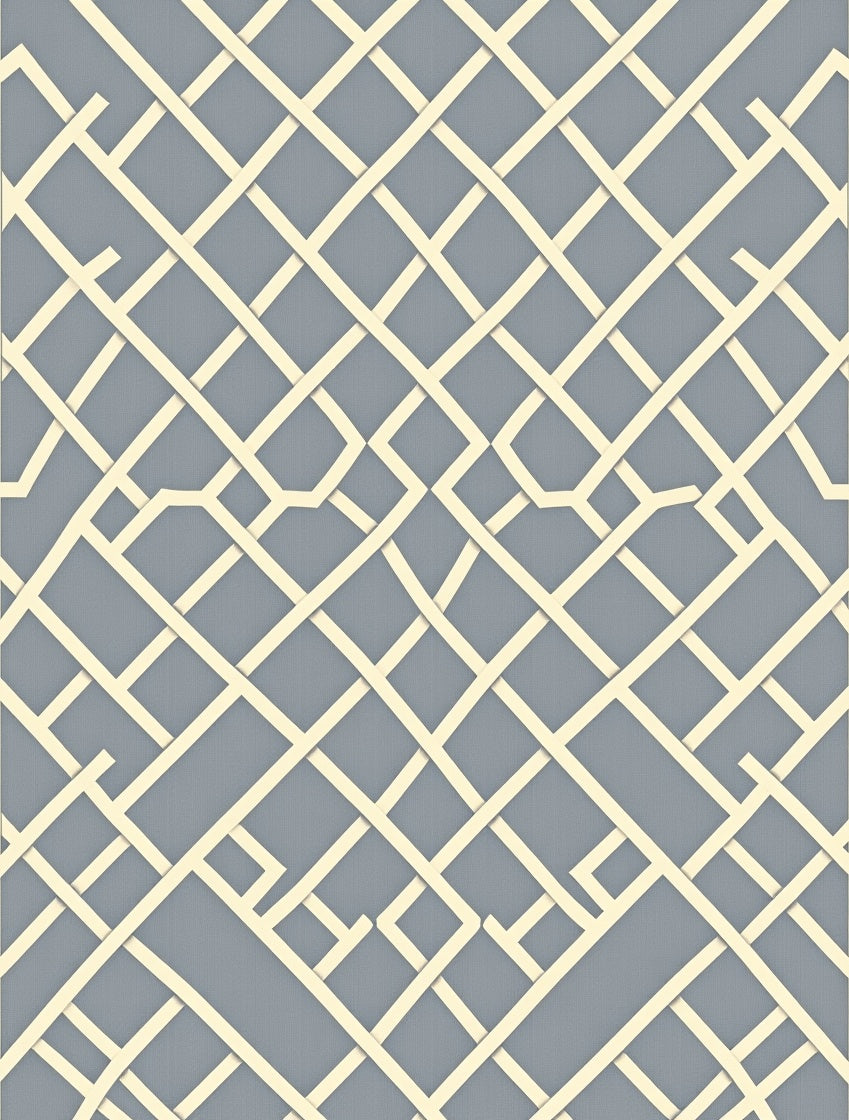 Interlocking Lattice Pattern Grey Rug