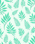 Mint Green Leaf Pattern Design Rug