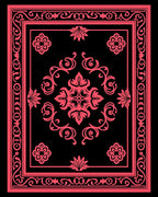 Ornate Filigree Floral Pattern Rug