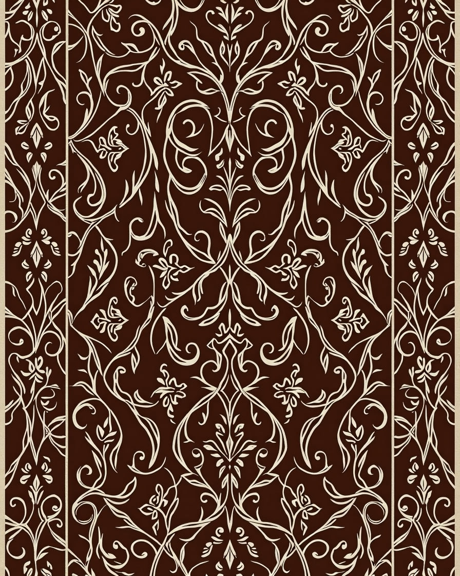 Elegant Floral Vine Pattern Rug