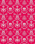 Elaborate Floral Damask Red White Rug