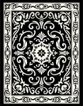 Traditional Black and Cream Medallion Rug