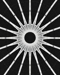 Radiating Starburst Geometric Black White Design Rug