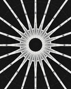 Radiating Starburst Geometric Black White Design Rug
