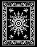 Intricate Snowflakes on Black Background Rug
