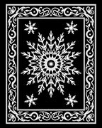 Intricate Snowflakes on Black Background Rug