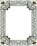 Intricate Floral Scrollwork Golden Accent Rug