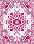Ornate Floral Mandala Pink Design Rug