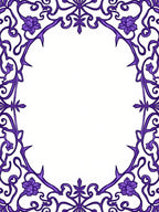 Ornate Floral Vine Border Pattern Rug