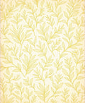 Delicate Yellow Leafy Botanical Design Rug