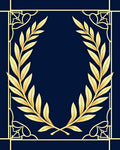 Gold Laurel Wreath Geometric Pattern Rug