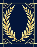 Gold Laurel Wreath Geometric Pattern Rug
