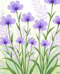 Purple Floral Meadow Design Rug