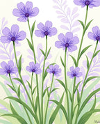 Purple Floral Meadow Design Rug
