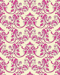 Pink Floral Damask Pattern Rug