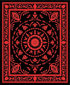 Red Floral Mandala Design Rug