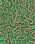 Whimsical Candy Cane Swirls Green Rug