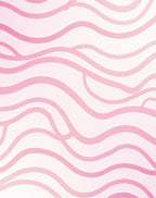 Soft Pink Wavy Line Design Rug