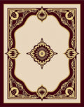 Regal Gold and Burgundy Floral Patterned Rug