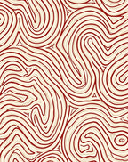 Abstract Red Contour Organic Pattern Rug