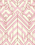 Geometric Pink Cream Art Deco Design Rug