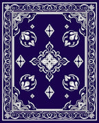 Ornate Floral Diamond Pattern Rug
