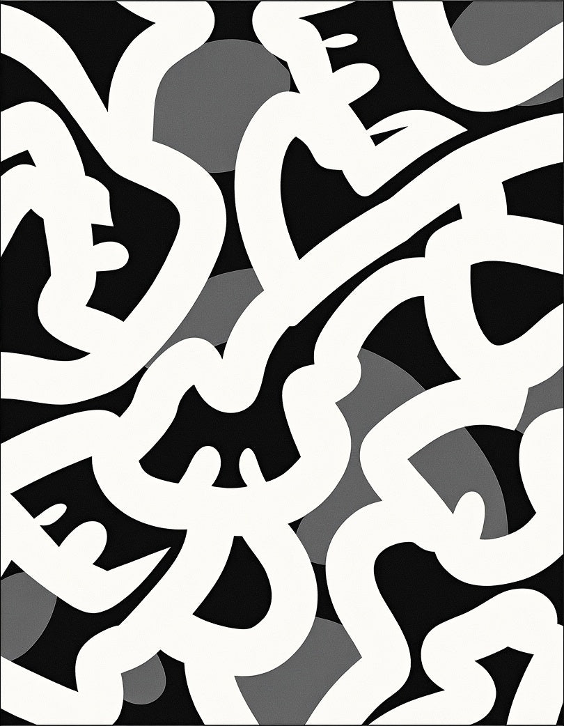 Bold Abstract Swirl Pattern Rug