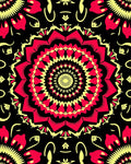 Radiant Mandala Design with Heart Petals Rug