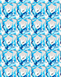 Abstract Blue Geometric Interlocking Pattern Rug