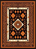 Bold Orange Geometric Tribal Pattern Rug
