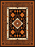 Bold Orange Geometric Tribal Pattern Rug