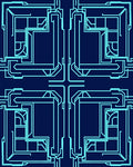Abstract Circuit Board Geometric Pattern Rug