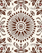 Rich Brown Floral Mandala Pattern Rug