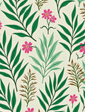 Vibrant Botanical Leaf Flower Pattern Rug