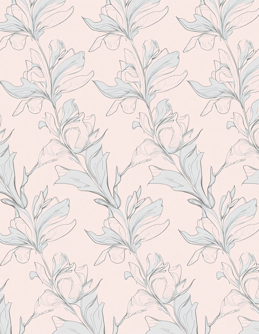 Botanical Sketch Floral Pattern Rug