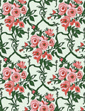 Vintage Pink Rose Vine Pattern Rug