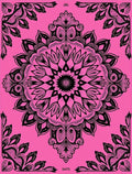 Bold Pink Ornamental Mandala Pattern Rug