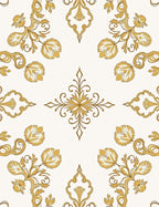 Ornate Floral Damask Pattern Rug