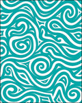 Turquoise Abstract Swirl Pattern Rug