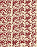 Crimson Abstract Swirl Pattern Rug