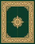Rich Green And Gold Scroll Rug