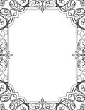 Ornate Scrollwork Black White Pattern Rug
