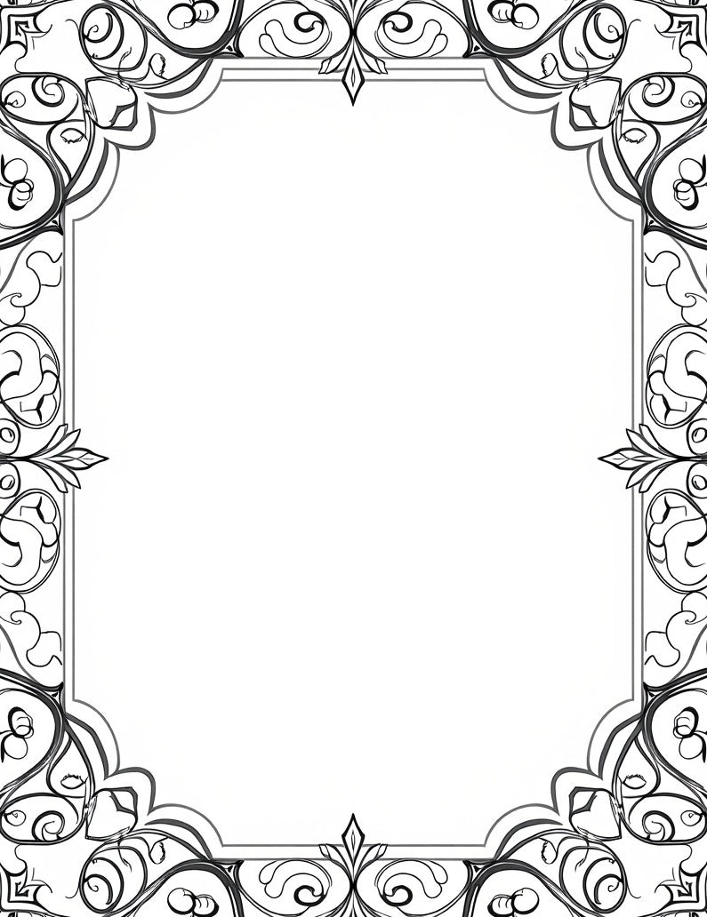 Ornate Scrollwork Black White Pattern Rug