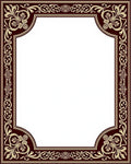 Elegant Red Gold Floral Border Rug