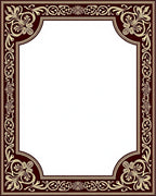 Elegant Red Gold Floral Border Rug